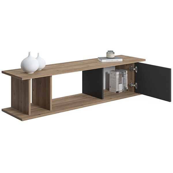 Comoda TV Luur, stejar-antracit, 140 x 35 x 34 cm