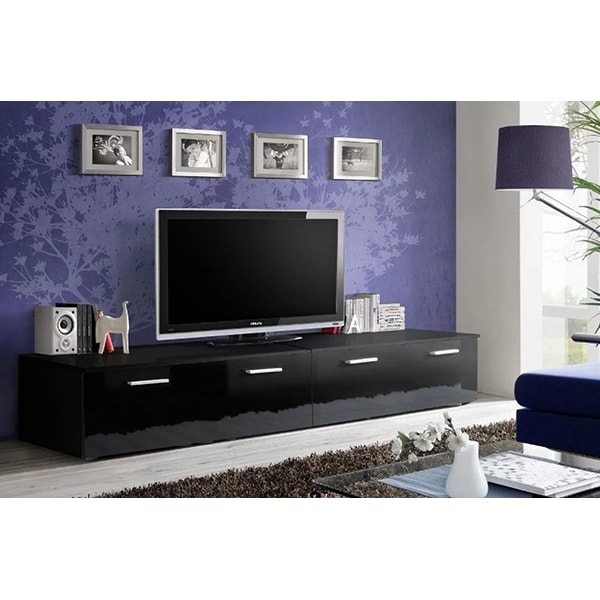 Set 2 comode TV Duo 23 ZZ DU, negru, 200 x 45 x 35 cm