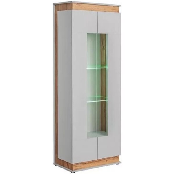 Mobila living Abw Berlin 20 ASPG BL, gri perla-stejar artizan, 330 x 40 x 190 cm