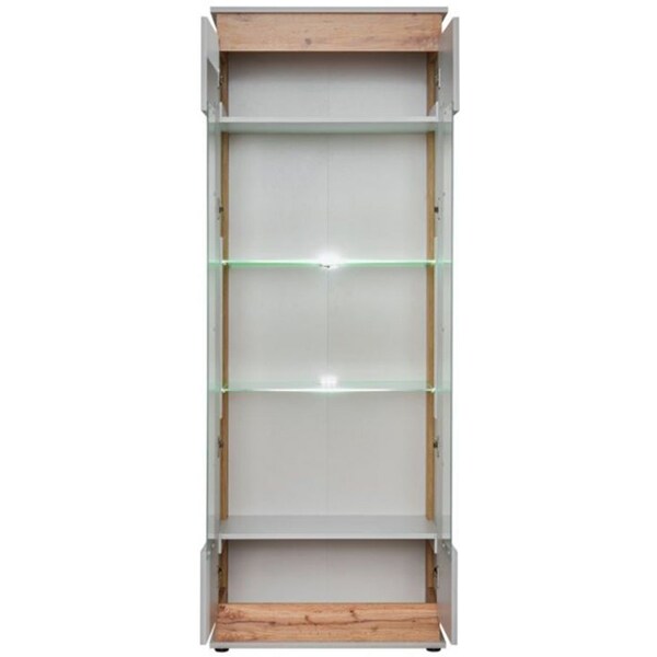 Mobila living Abw Berlin 20 ASPG BL, gri perla-stejar artizan, 330 x 40 x 190 cm