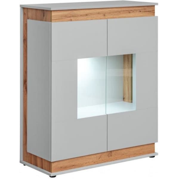 Mobila living Abw Berlin 20 ASPG BL, gri perla-stejar artizan, 330 x 40 x 190 cm