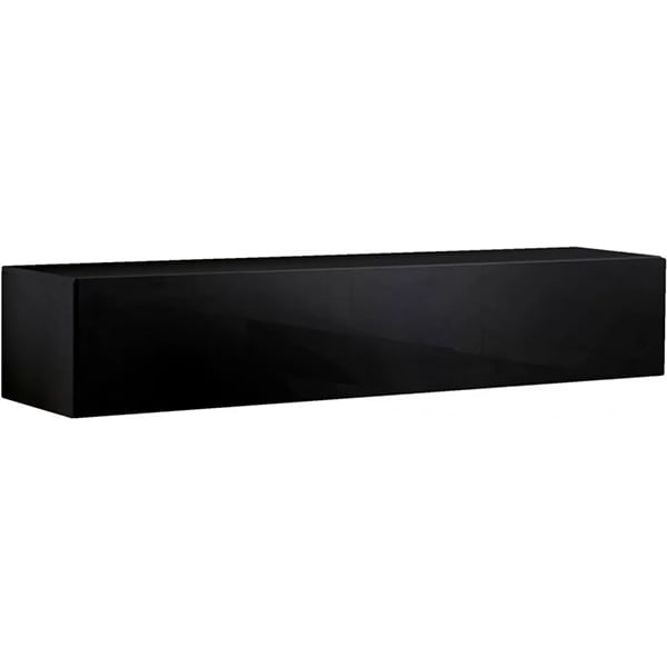Mobila living Fly 23 ZZ FY H3, negru-negru lucios, 160 x 40 x 190 cm