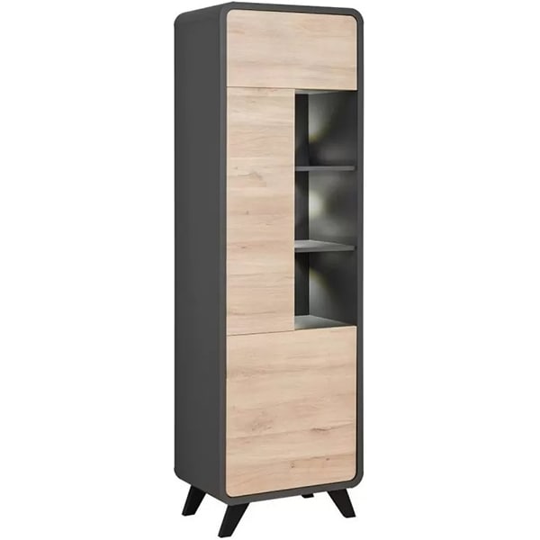 Mobila living Round 20 ANRV RD, antracit-stejar kronberg, 330 x 45 x 192 cm
