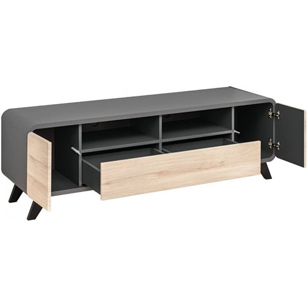 Mobila living Round 20 ANRV RD, antracit-stejar kronberg, 330 x 45 x 192 cm