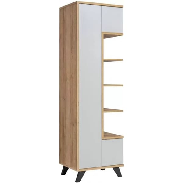 Vitrina inalta Bogota, stejar riviera-gri perlat, 60 x 40 x 192 cm