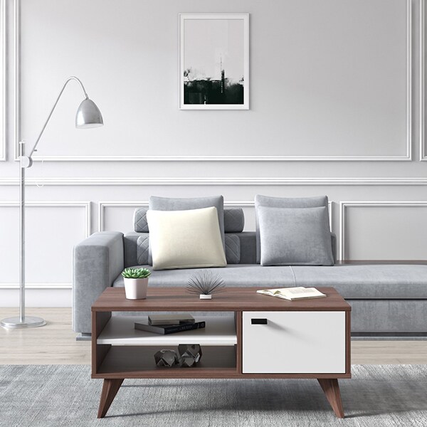 Masuta cafea Lika, nuc, 100 x 55 x 43 cm