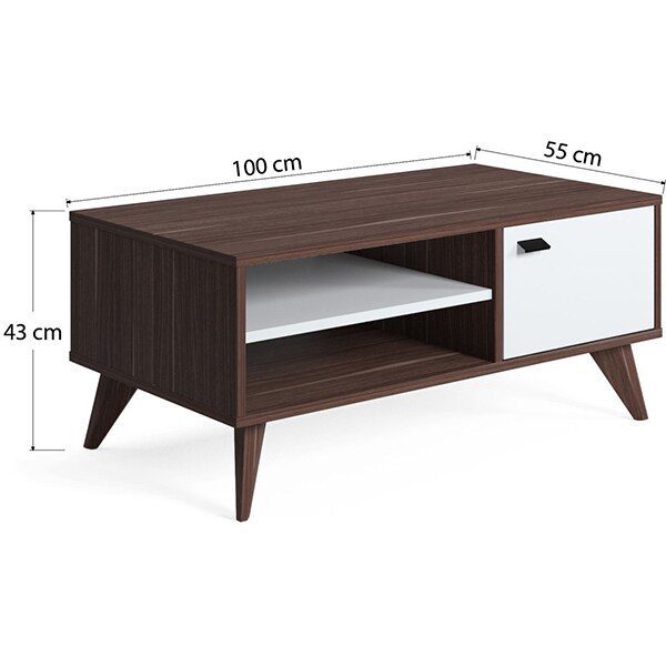 Masuta cafea Lika, nuc, 100 x 55 x 43 cm