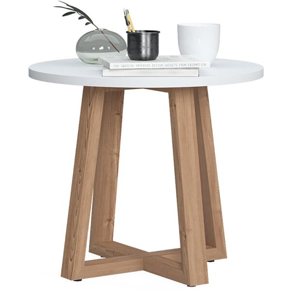 Masuta cafea Loom, alb-maro deschis, 52 x 43 cm