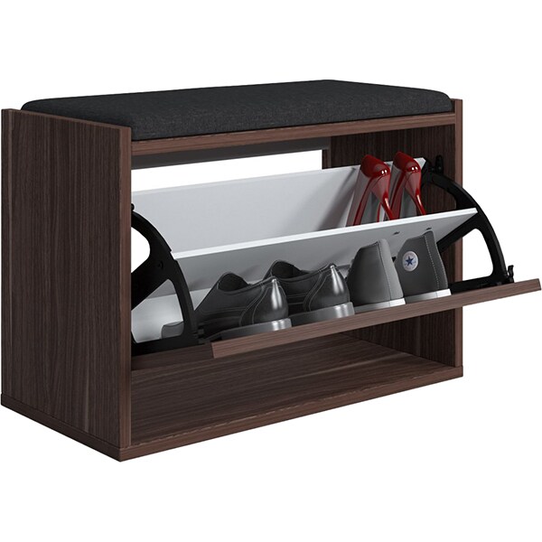 Pantofar tip taburet Tona, nuc, 65 x 32 x 43.5 cm