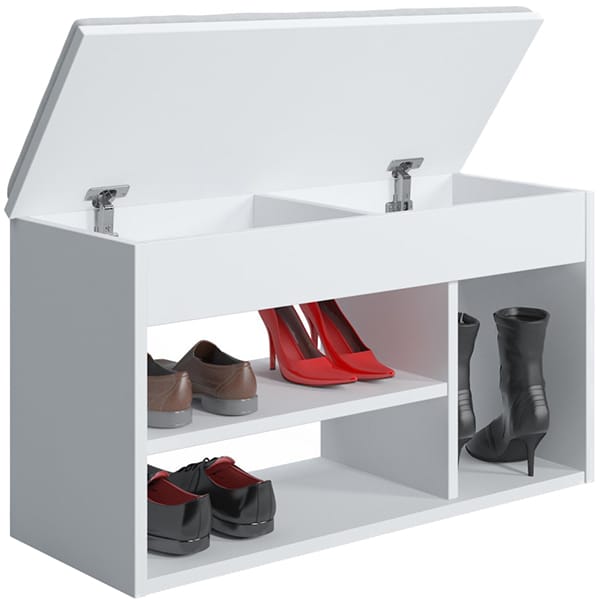 Pantofar tip taburet Pera, alb, 80 x 31 x 46 cm