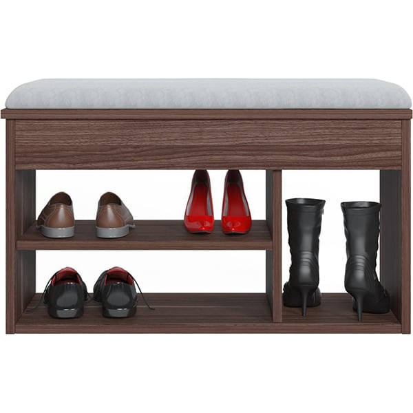 Pantofar tip taburet Pera, nuc, 80 x 31 x 46 cm