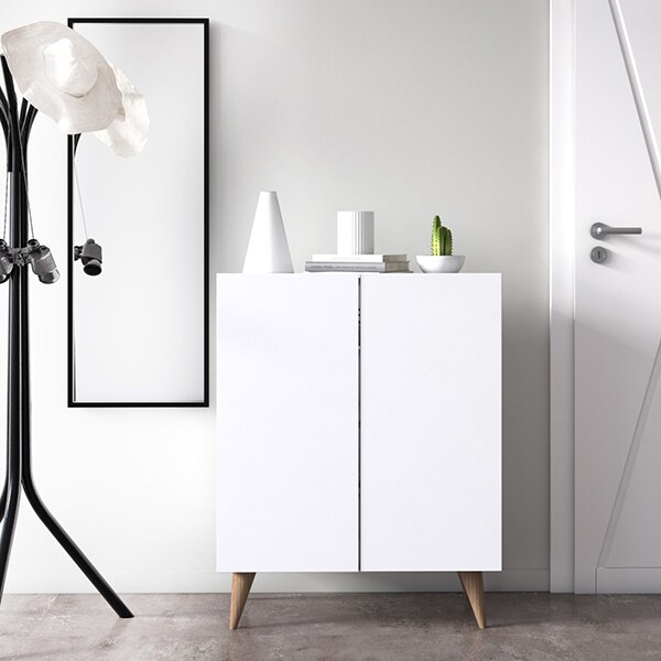 Pantofar Forte, alb, 70 x 37 x 88 cm