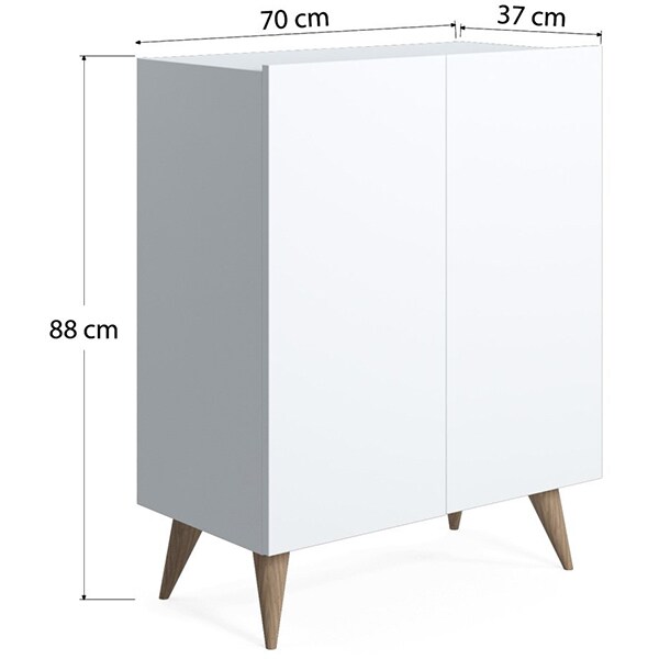 Pantofar Forte, alb, 70 x 37 x 88 cm