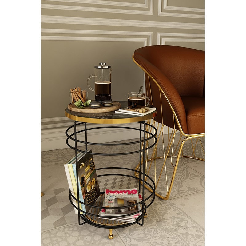 Masuta cafea BinoAvantgarde01, 40 x 40 x 55 cm, auriu