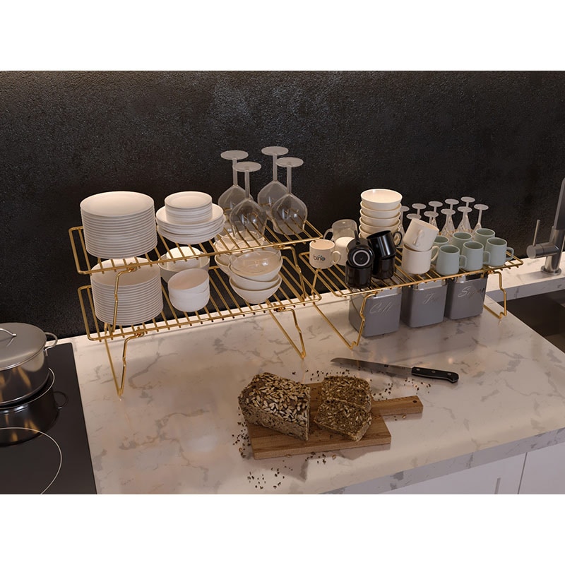 Scurgator vase BinoGold12, 42 x 19 x 15 cm, auriu