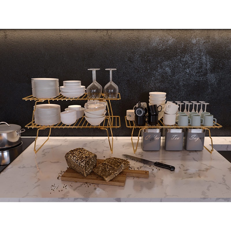 Scurgator vase BinoGold12, 42 x 19 x 15 cm, auriu