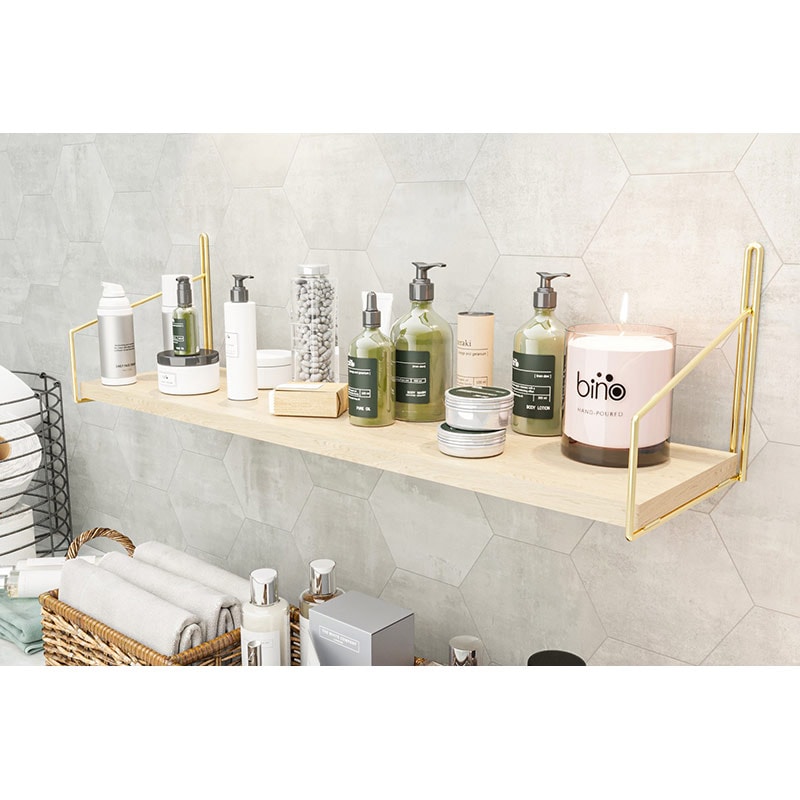 Raft perete BinoGold502, 60 x 15 x 15 cm, auriu