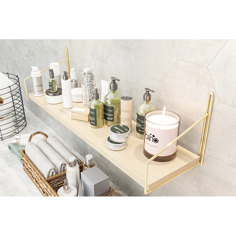 Raft perete BinoGold502, 60 x 15 x 15 cm, auriu