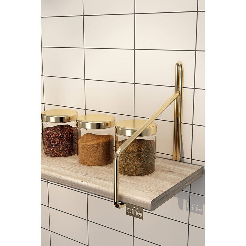 Raft perete BinoGold502, 60 x 15 x 15 cm, auriu