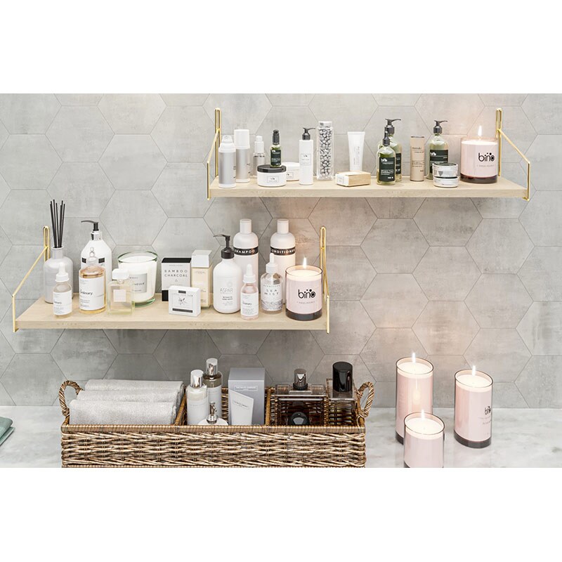 Raft perete BinoGold502, 60 x 15 x 15 cm, auriu