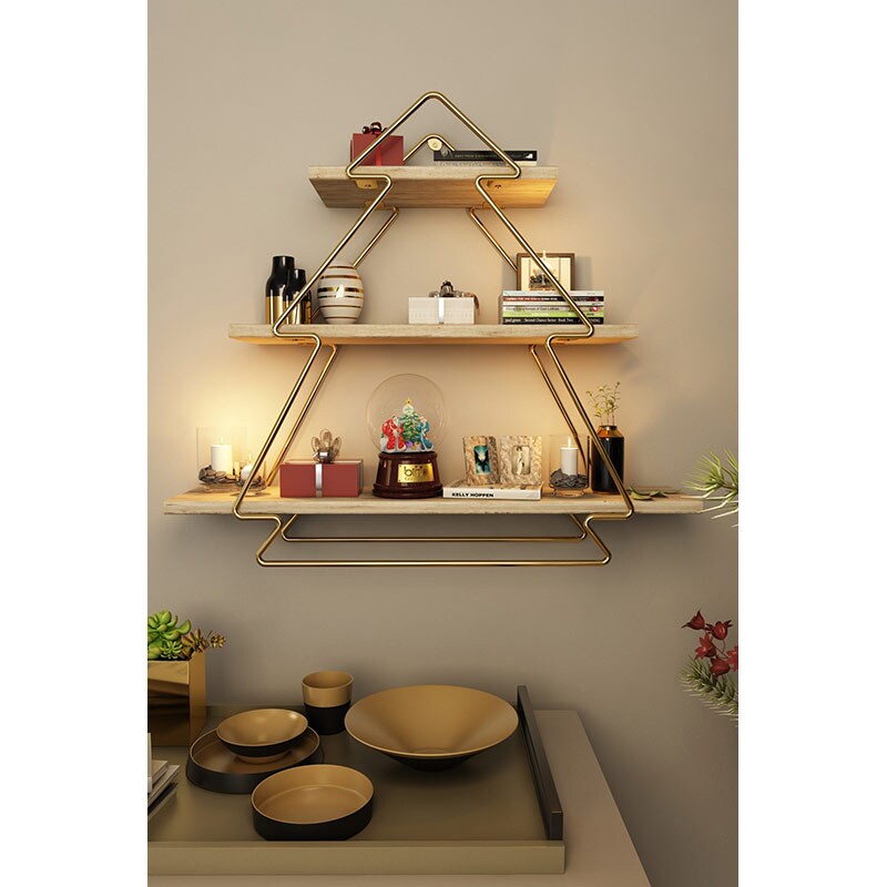 Raft perete BinoGold507, 60 x 15 x 53 cm, auriu