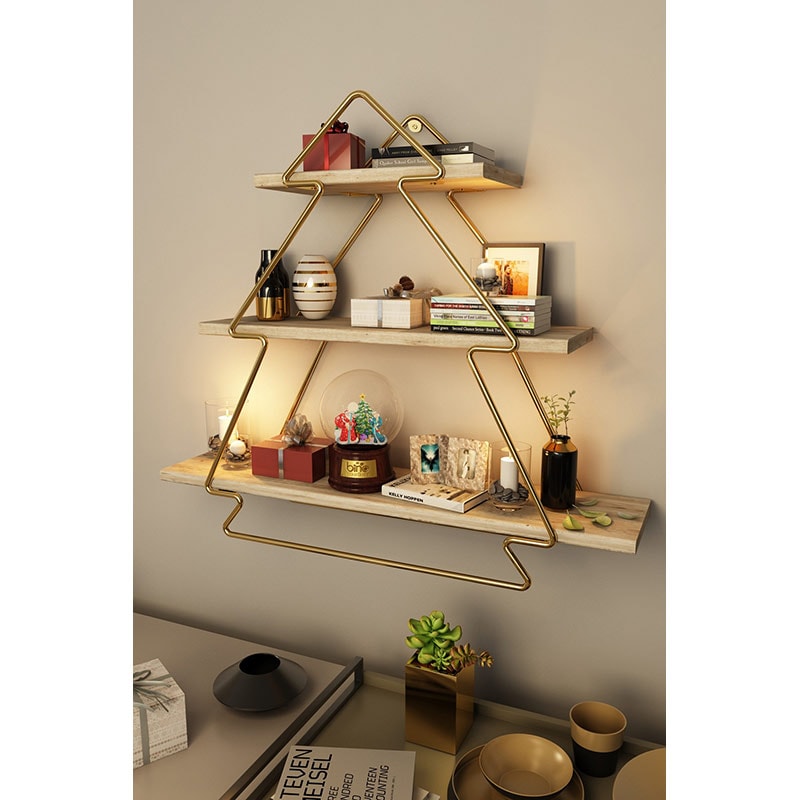 Raft perete BinoGold507, 60 x 15 x 53 cm, auriu