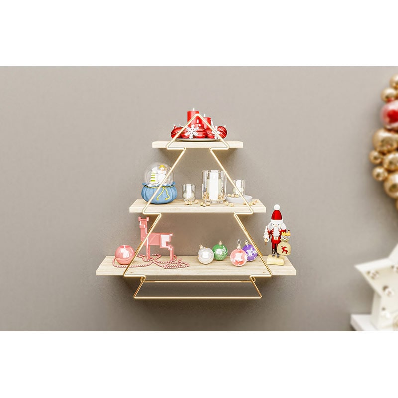 Raft perete BinoGold507, 60 x 15 x 53 cm, auriu