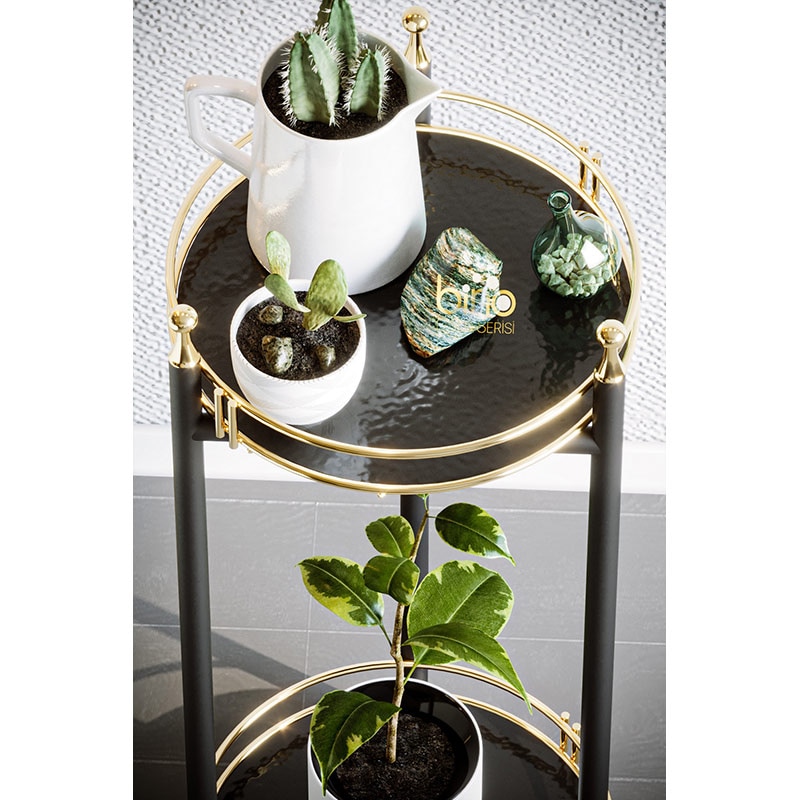 Raft podea BinoGold611, 28 x 28 x 80 cm, auriu