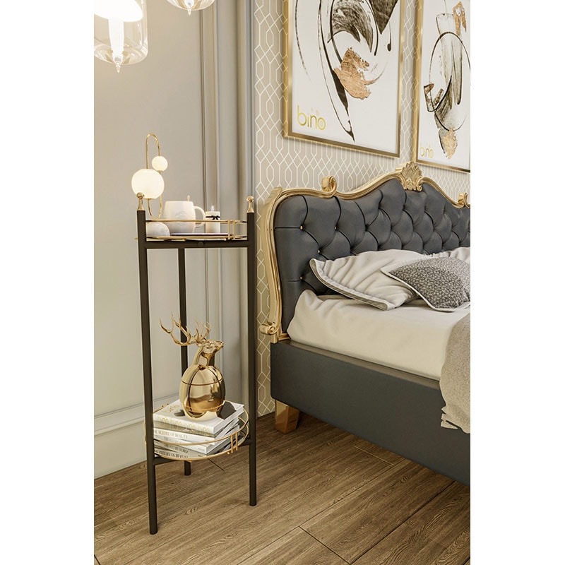 Raft podea BinoGold611, 28 x 28 x 80 cm, auriu