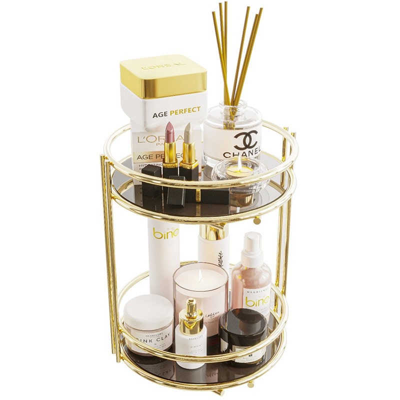 Organizator cosmetice BINOGOLD09, 23 x 23 x 27 cm, auriu