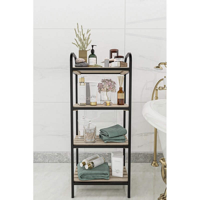 Raft podea BinoGold645, 40 x 22 x 98 cm, negru
