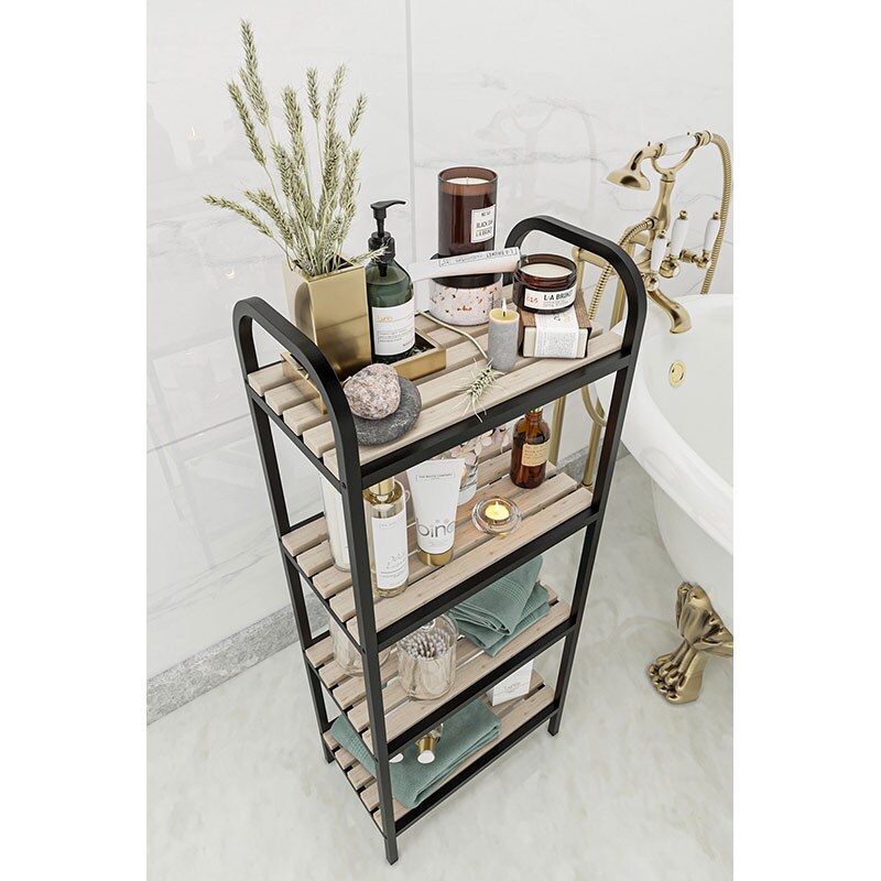 Raft podea BinoGold645, 40 x 22 x 98 cm, negru