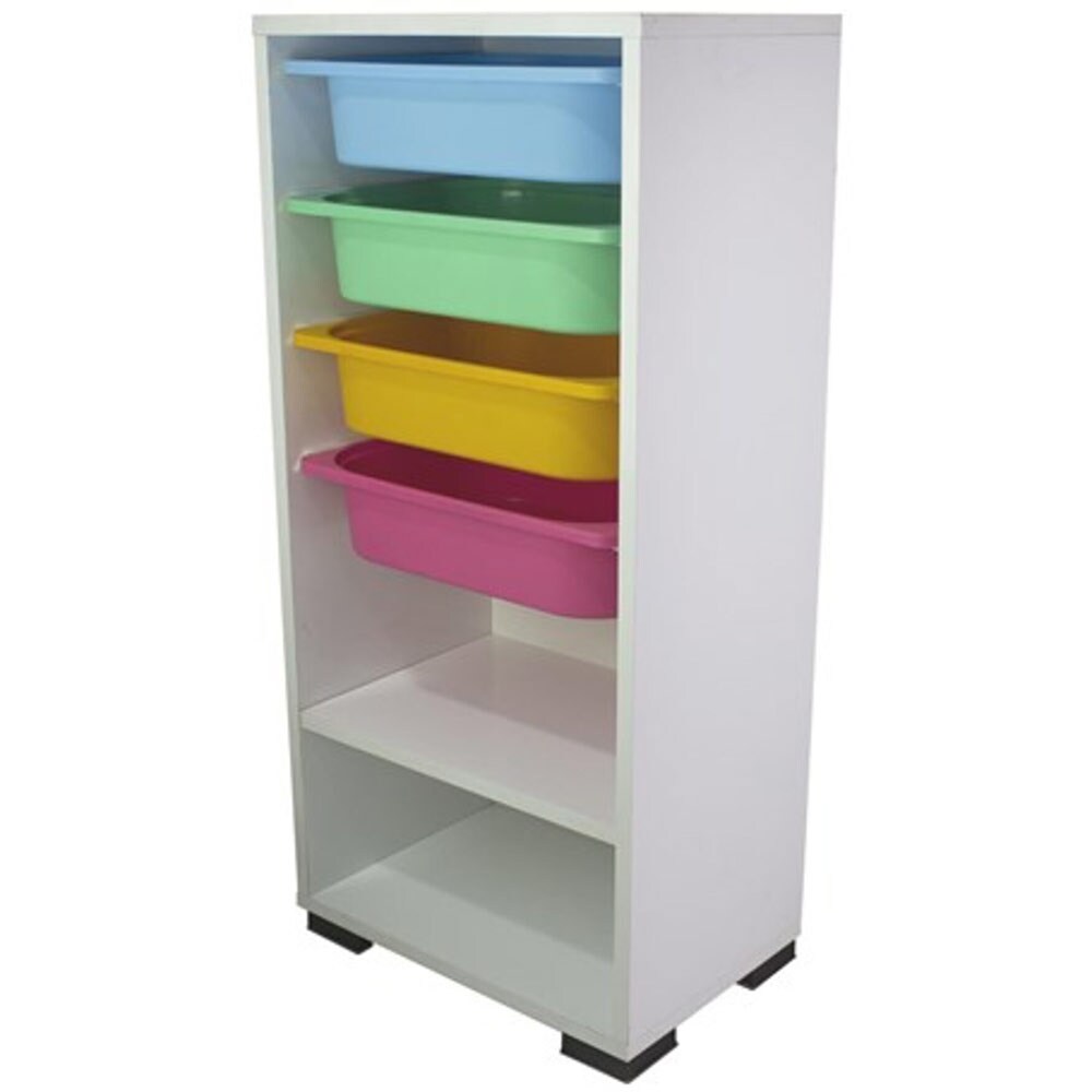 Dulap cutii depozitare NIA, 45.5 x 30 x 90 cm, multicolor, 4 cutii