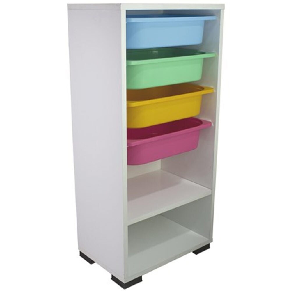 Dulap cutii depozitare NIA, 45.5 x 30 x 90 cm, multicolor, 4 cutii