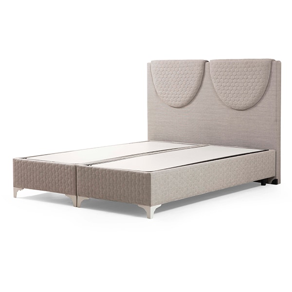 Pat tapitat Valencia, lada depozitare, somiera, 160 x 202 cm, gri