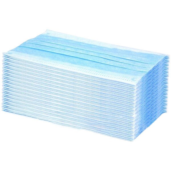 Set masti igienice de unica folosinta EVA, 3 straturi, 50 bucati, albastru