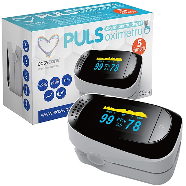 Pulsoximetru EASYCARE C101A2, baterie, negru