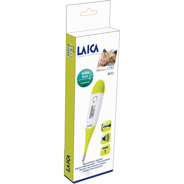 Termometru digital cu cap flexibil Laica Baby Line TH3302, alb-verde
