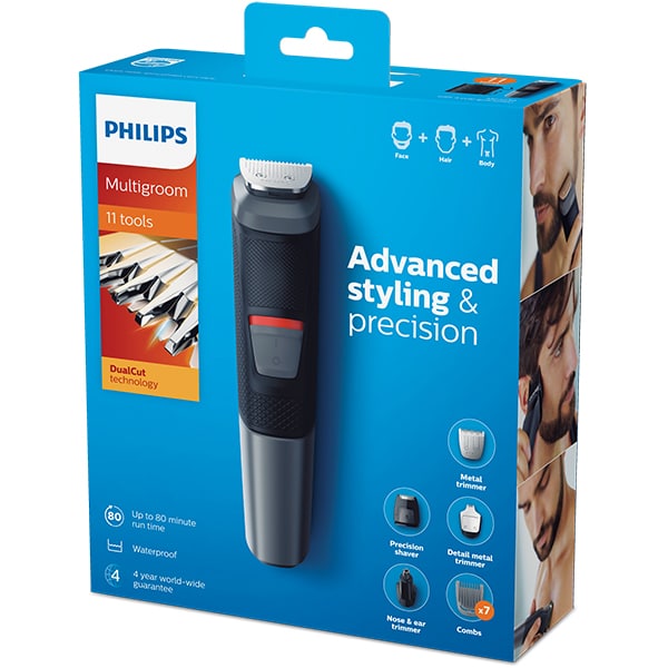 Aparat de tuns multifunctional 11 in 1 PHILIPS Series 5000 MG5730/15, 80 min autonomie, negru