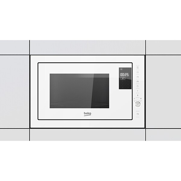 Cuptor cu microunde incorporabil BEKO MGB25333WG, 25 l, 900 W, Grill, alb