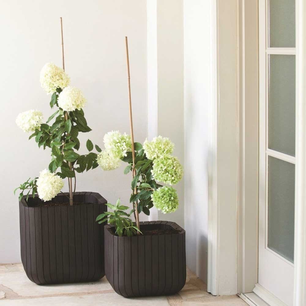 Ghiveci flori KETER Cube, polipropilena, 29.7 x 29.7 x 29.5 cm, maro