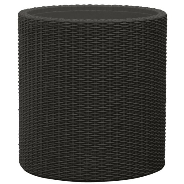 Ghiveci flori KETER model ratan, plastic, D 43.7 cm, negru