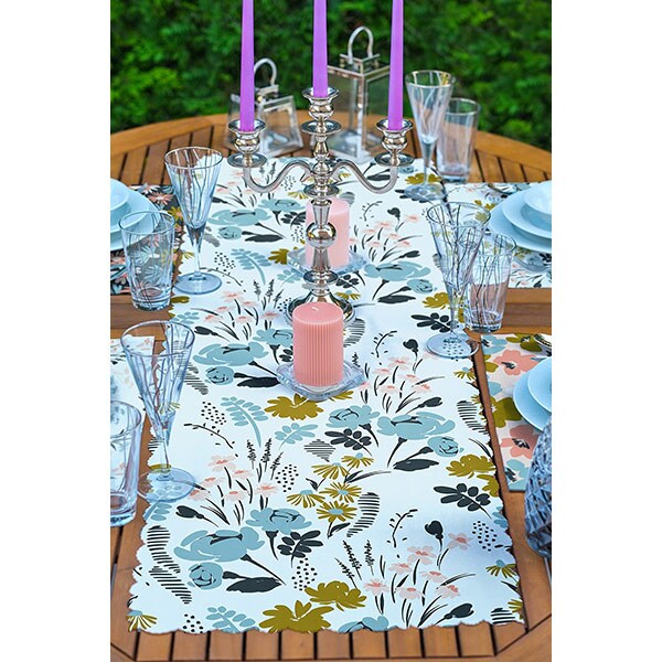 Suport farfurii si napron Leaves, 35 x 45 cm, 35 x 140 cm, 4 + 1 bucati, multicolor