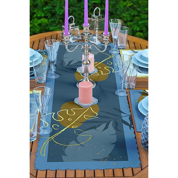 Suport farfurii si napron Green Modern, 35 x 45 cm, 35 x 140 cm, 4 + 1 bucati, multicolor