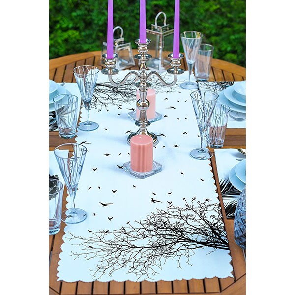 Suport farfurii si napron Drawing Tree, 35 x 45 cm, 35 x 140 cm, 4 + 1 bucati, multicolor