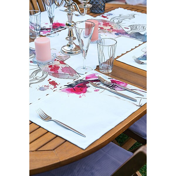 Suport farfurii si napron Girl, 35 x 45 cm, 35 x 140 cm, 4 + 1 bucati, multicolor