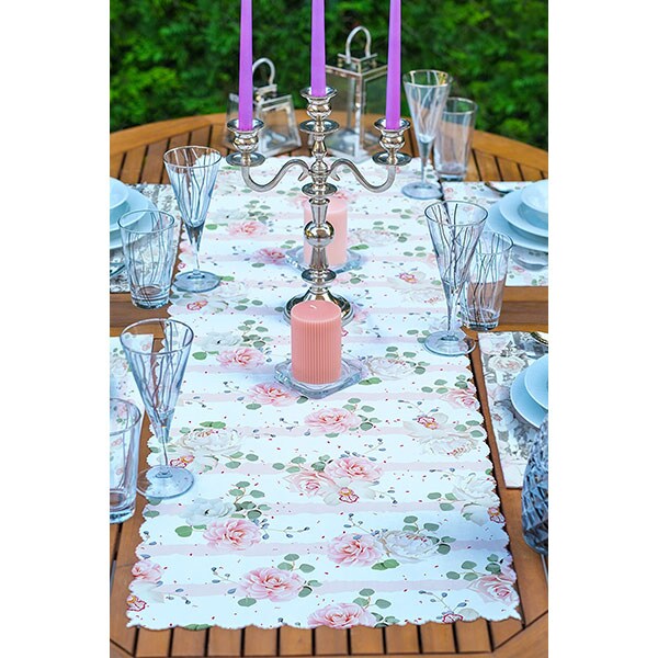 Suport farfurii si napron Flower, 35 x 45 cm, 35 x 140 cm, 4 + 1 bucati, multicolor