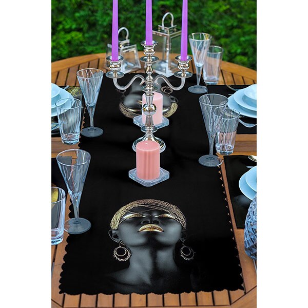 Suport farfurii si napron Woman, 35 x 45 cm, 35 x 140 cm, 4 + 1 bucati, multicolor