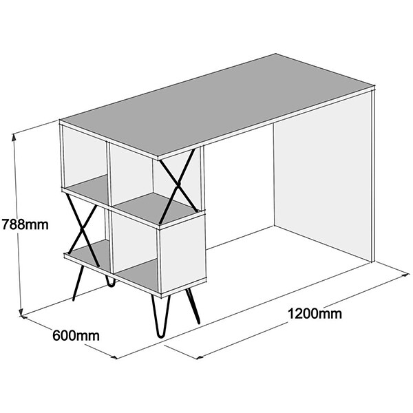 Birou Varyant, 120 x 60 x 80 cm, PAL, alb