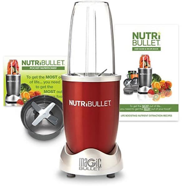 Blender DELIMANO Nutribullet Magic Bullet, 0.7l, 600W, 1 treapta viteza, argintiu-rosu